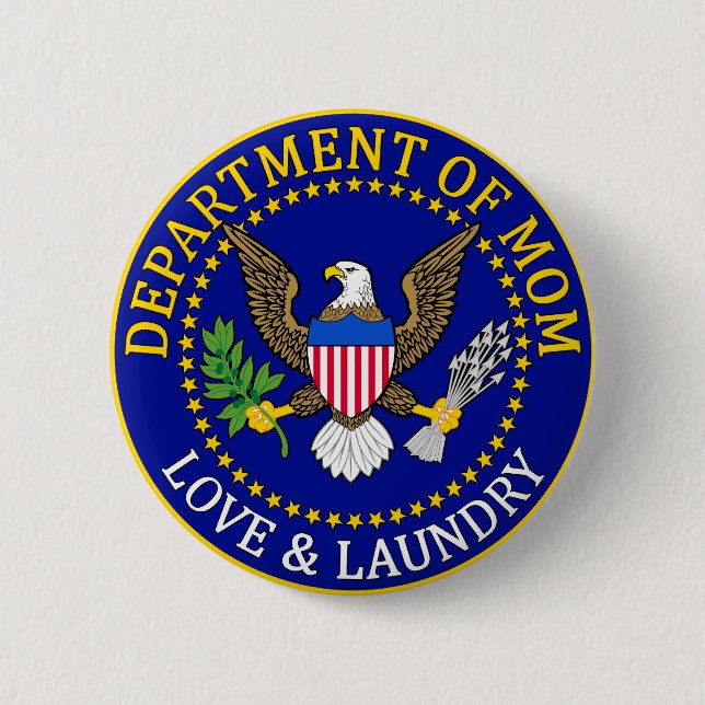 Official Department of Mom Seal Pinback Button (Front)