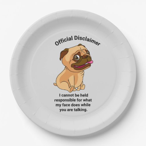 Official Disclaimer My Face Classic Round Sticker Paper Plates