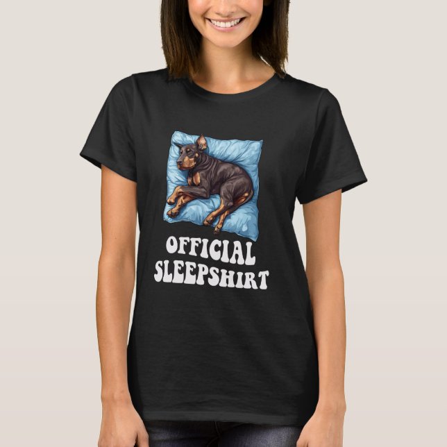 Official Doberman Sleepshirt Cute Dobie Dog Lover  T-Shirt (Front)