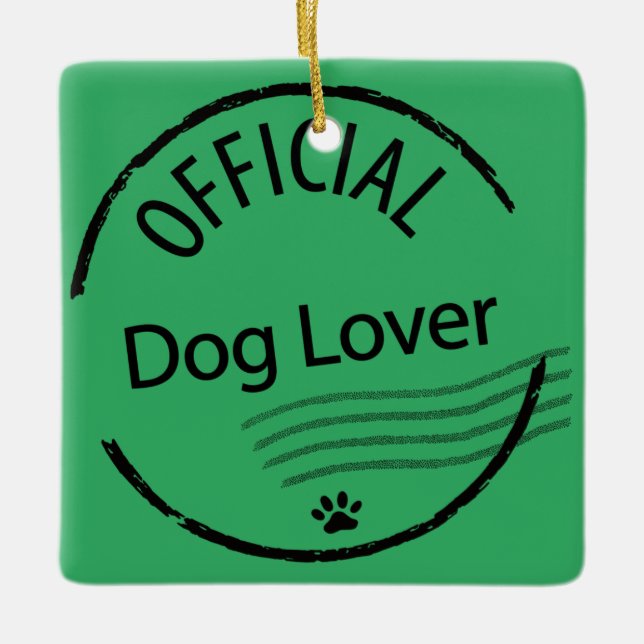 Official Dog Lover  Ceramic Ornament (Front)