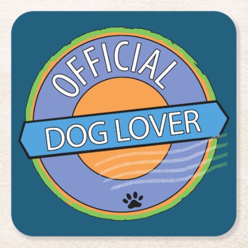 Official Dog Lover Square Paper Coaster