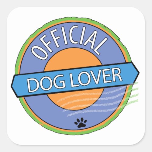 Official Dog Lover Square Sticker