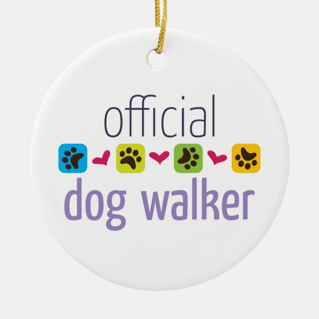 Official Dog Walker Ceramic Ornament (Front)
