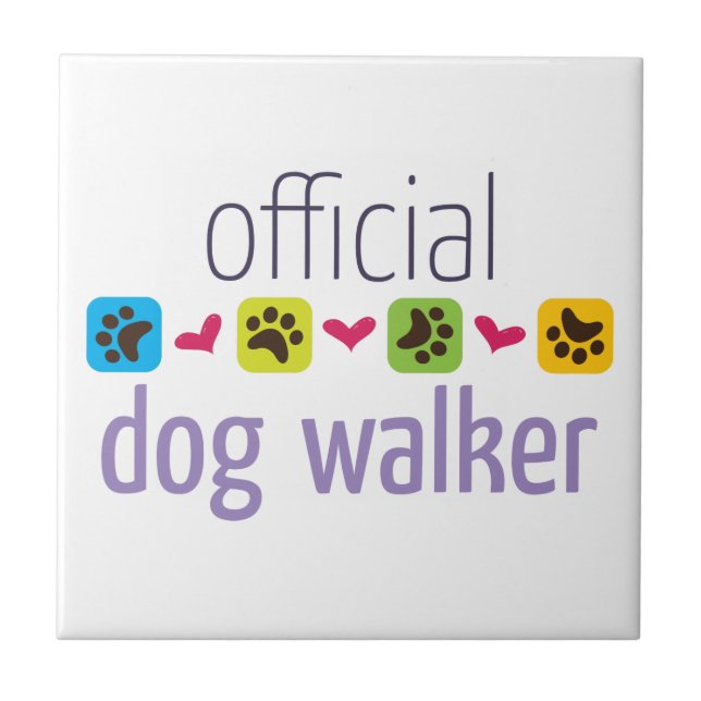 Official Dog Walker Ceramic Tile (Front)