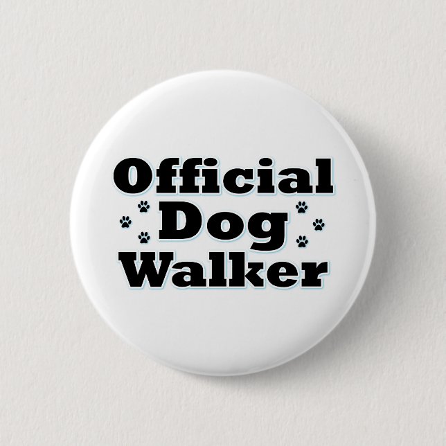 Official Dog Walker Pinback Button (Front)