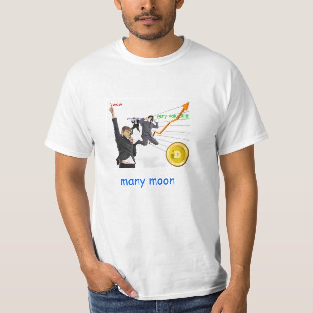 Official Dogecoin Apparel- Much Profit, many moon. T-Shirt (Front)