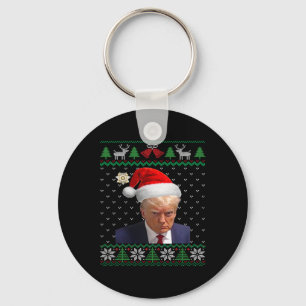 Official Donald Trump Mug Shot Ugly Christmas Keychain