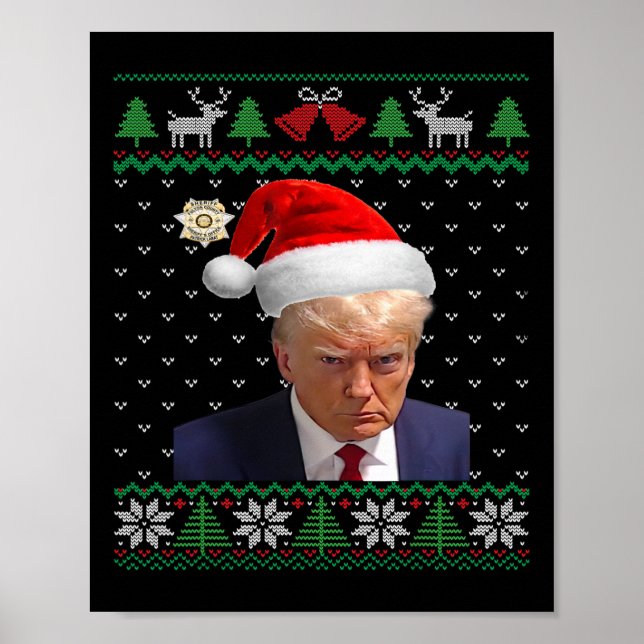 Official Donald Trump Mug Shot Ugly Christmas  Poster (Front)