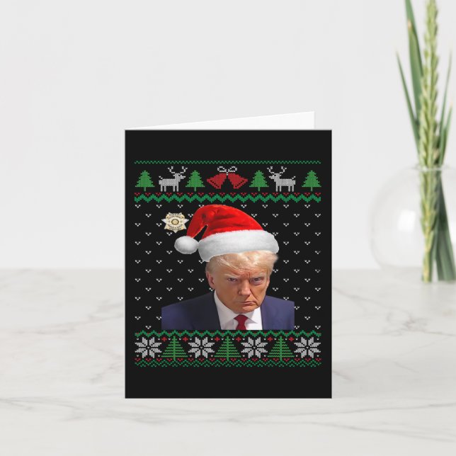 Official Donald Trump Mug Ugly Christmas Card (Front)