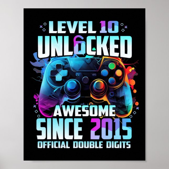 Official Double Digits Level 10 Unlocked 10th Birt Poster (Front)