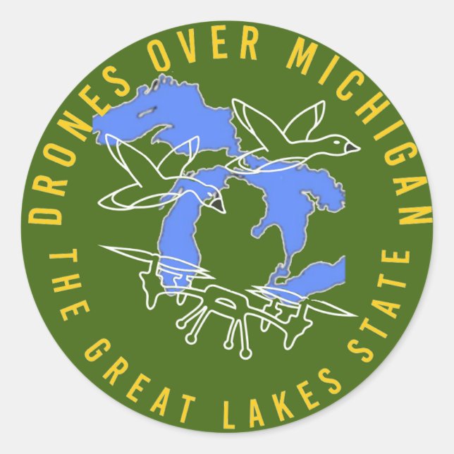 Official Drones Over Michigan Logo Sticker (Front)