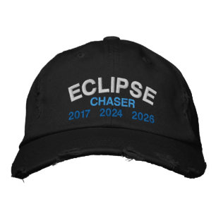 Official Eclipse Chaser Fun Saying Black Embroidered Baseball Cap