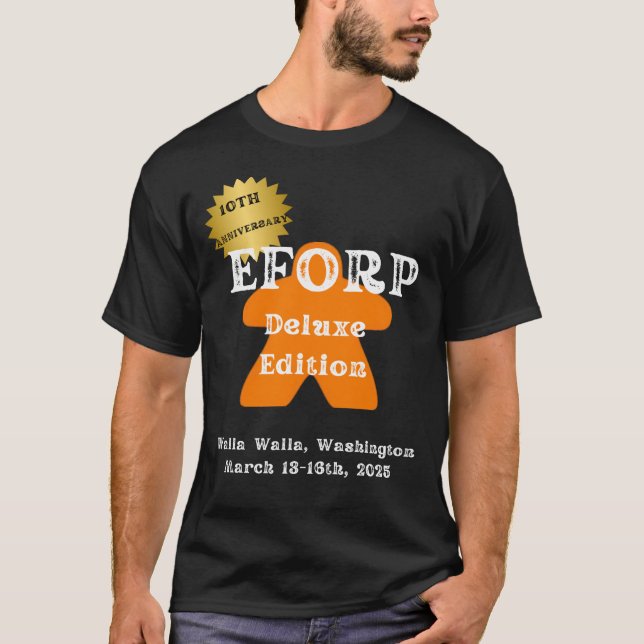 Official EFORP 2025 with Orange Meeple T-Shirt (Front)
