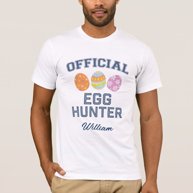 Official Egg Hunter Custom Name Easter Men T-Shirt (Front)