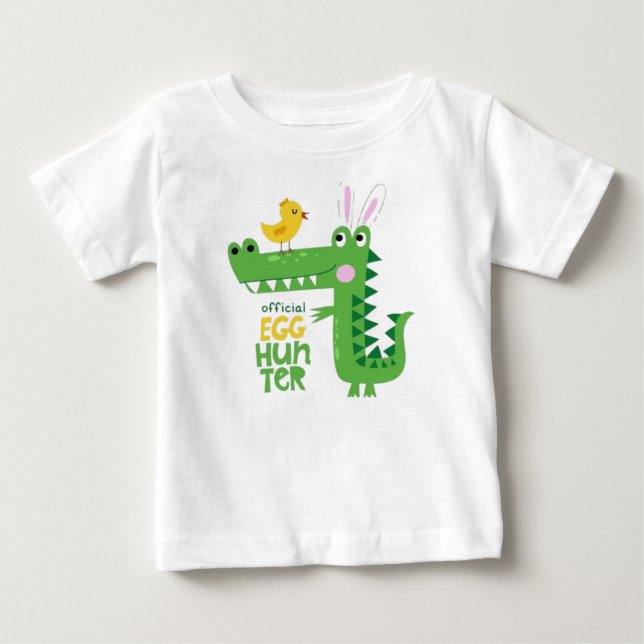 Official Egg Hunter Cute Dinosaur Baby T-Shirt (Front)