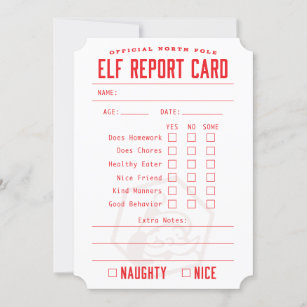 Official Elf Report Card Mini Post-it Notes