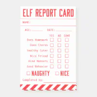 Official Elf Report Card Mini Post-it Notes