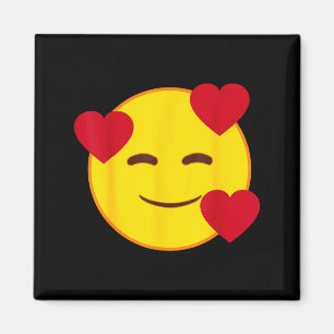 Official Emoji Floating Hearts Yellow Smile Face  Magnet