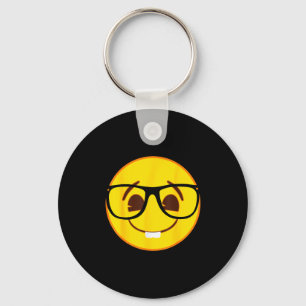 Official Emoji Nerd Gles Yellow Smile Face Keychain