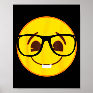 Official Emoji Nerd Gles Yellow Smile Face Poster