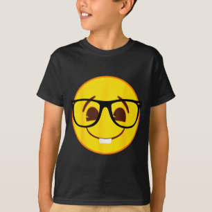 Official Emoji Nerd Gles Yellow Smile Face T-Shirt