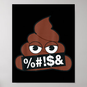 Official Emoji Poop Censored Yellow Smile Face Poster