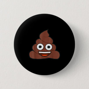 Official Emoji Poop Happy Yellow Smile Face  Button