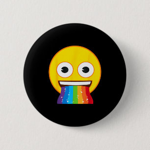 Official Emoji Rainbow Mouth Yellow Smile Face Button