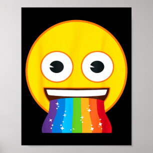 Official Emoji Rainbow Mouth Yellow Smile Face Poster