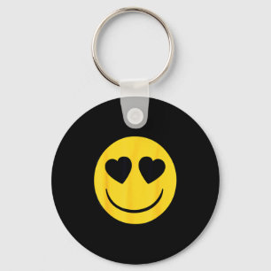 Official Emoji Retro Heart Eyes Yellow Smile Face Keychain