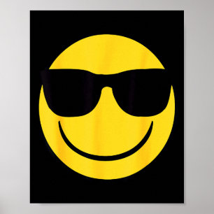 Official Emoji Retro Sungles Yellow Smile Face  Poster