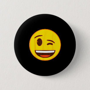 Official Emoji Wink Winking Yellow Smile Face Button