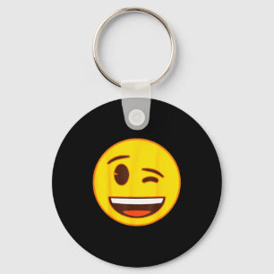Official Emoji Wink Winking Yellow Smile Face Keychain