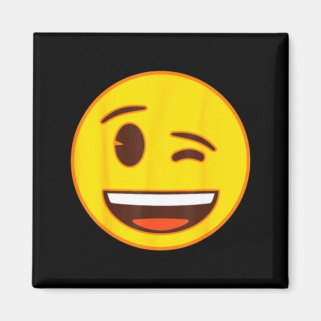 Official Emoji Wink Winking Yellow Smile Face  Magnet (Front)