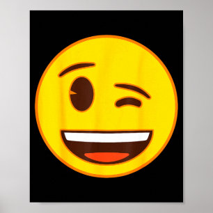 Official Emoji Wink Winking Yellow Smile Face Poster