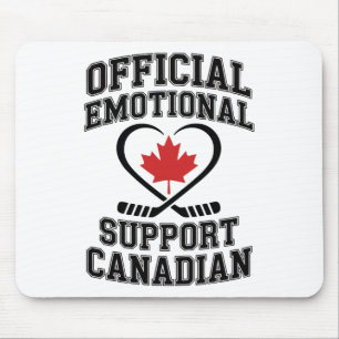 Official Emotional Support Canadian Hockey Player  Mouse Pad