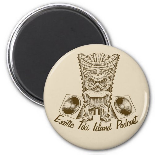 Official Exotic Tiki Island Podcast Artwork Button Magnet