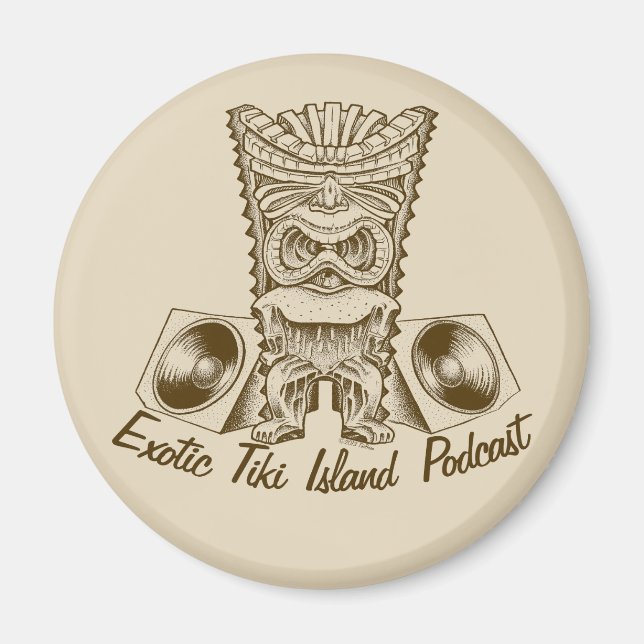 Official Exotic Tiki Island Podcast Artwork Button Magnet (Front)