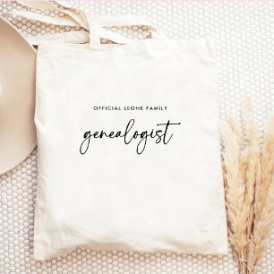 Official Family Genealogist in Script Stylish Tote Bag