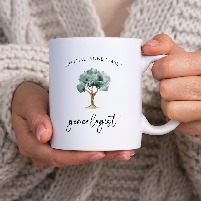 Official Family Genealogist with Tree | Stylish Coffee Mug (A simple and elegant mug for the genealogy lover in your family)