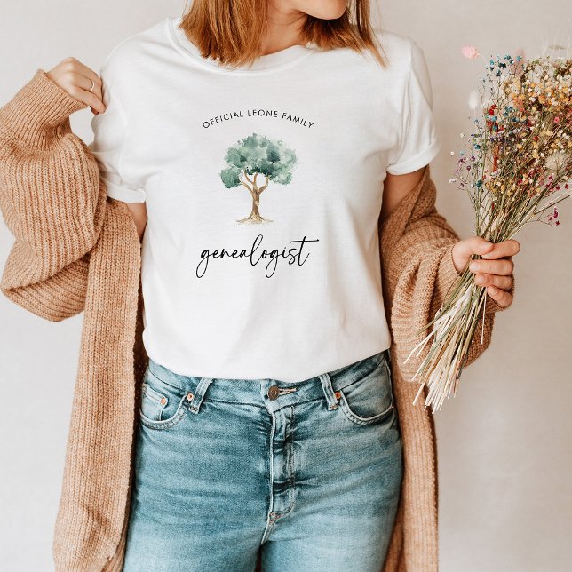Official Family Genealogist with Tree | Stylish T-Shirt (A stylish shirt for the genealogist in your family)