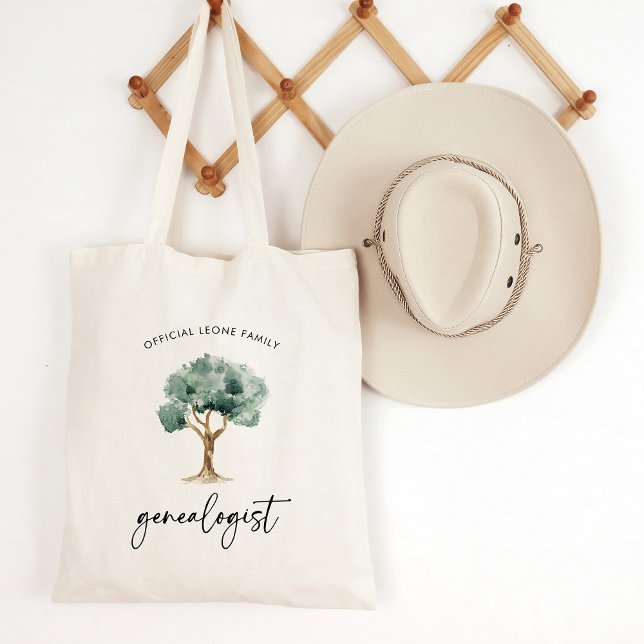 Official Family Genealogist with Tree | Stylish Tote Bag (A simple and stylish tote for the genealogist in your family)