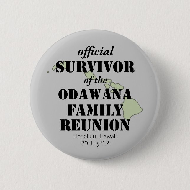 Official Family Reunion Survivor - Hawaii Green Button (Front)