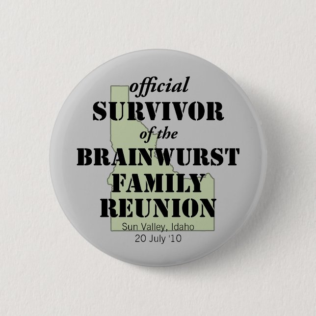 Official Family Reunion Survivor - Idaho Green Pinback Button (Front)