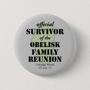 Official Family Reunion Survivor - Illinois Green Pinback Button