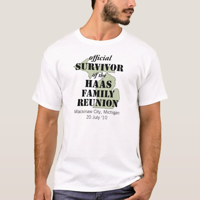 Official Family Reunion Survivor - Michigan Green T-Shirt (Front)