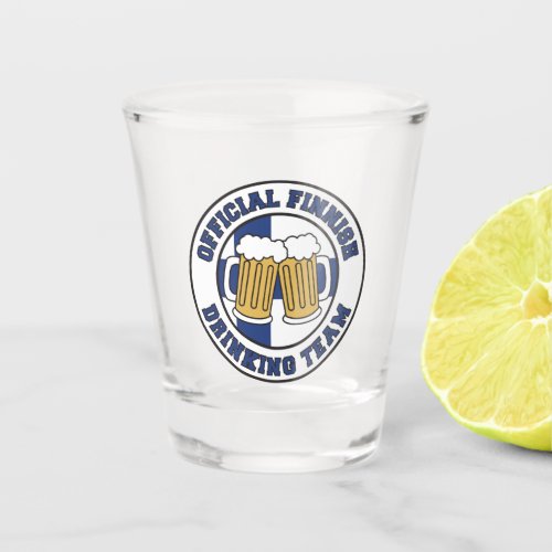Official Finnish Drinking Team Flag Of Finland Shot Glass