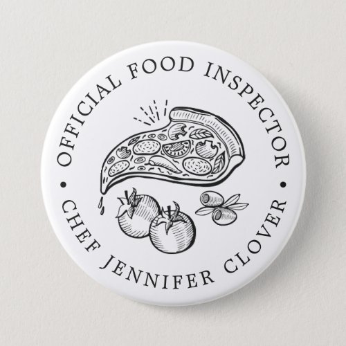Official Food Inspector  Pizza Themed Button
