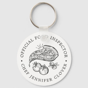 Official Food Inspector   Pizza Themed Keychain