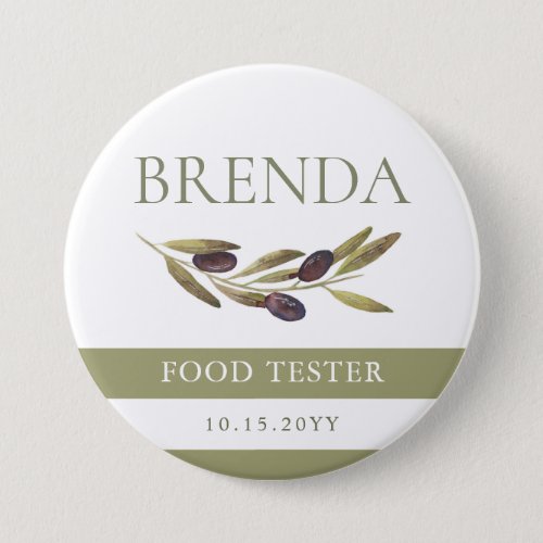 Official Food Tester Olive Branch Button